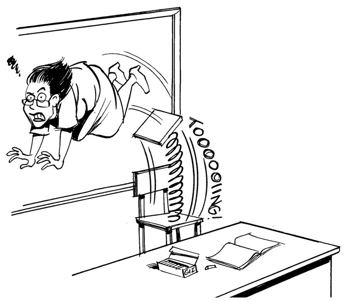 Charge do Latuff: Professora é catapultada para fora da sala