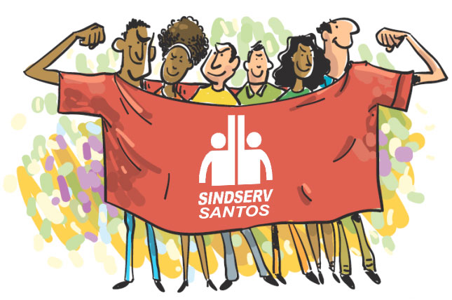 Charge: Servidores em defesa do SINDSERV Santos