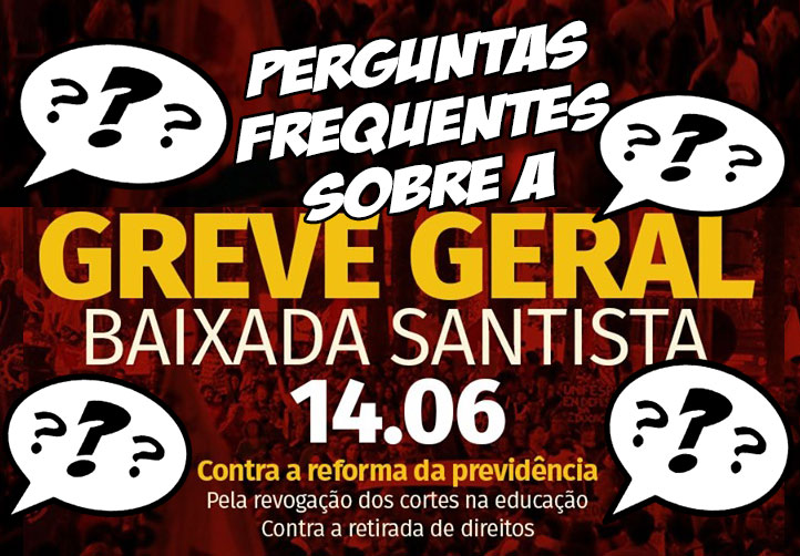 Cartaz da Greve Geral com pontos de interrogação