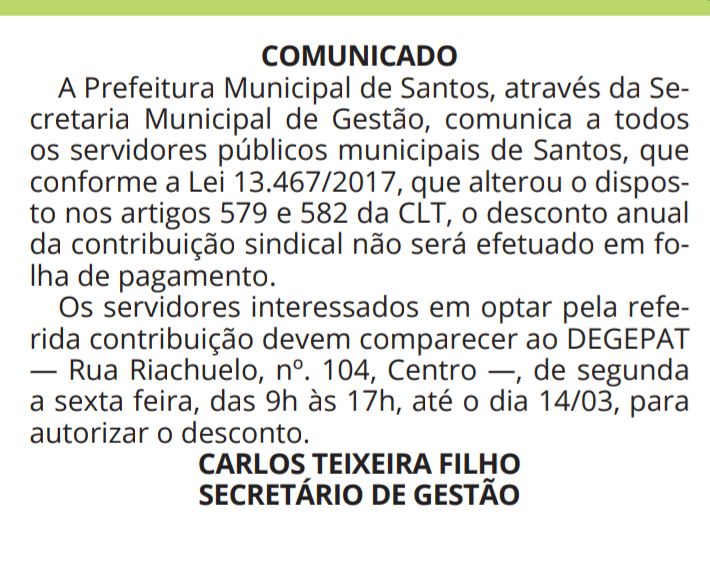 Diário Oficial, 01/03/2018