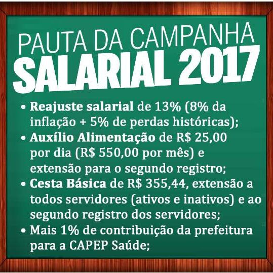 Pauta da Campanha Salarial 2017