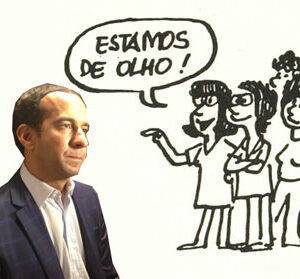 Charge do Laerte: "Estamos de olho"