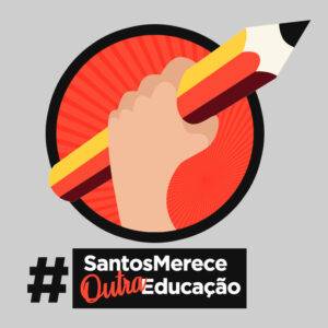 Logo do movimento "Santos Merece Outra Educação"